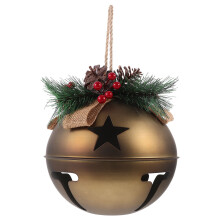 Light Brown Iron Xmas Bells Durable DIY Christmas Tree Pendants