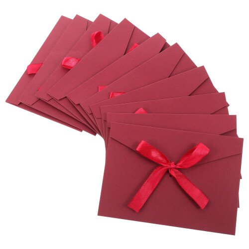 10 Pcs Bow Postcard Blessing Cards Envelope Invitation Envelopes 2