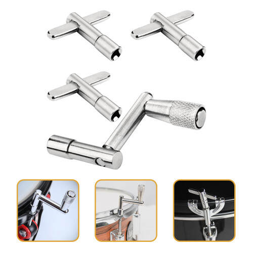 Drum Tuning Tool Silver Drum Hardware 4pcs 2.5x1.9x0.5in 1