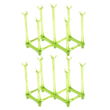 2Pcs Retractable Drying Rack For Baby Bottles Cups Kitchen Organizer Green