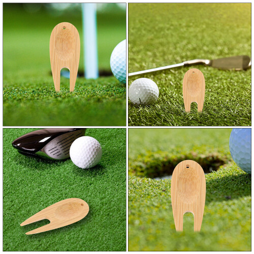 Raindrops 5pcs Golf Accessories Bamboo Divot Tool For Fairway Repairs 2