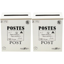 Front Door Mailbox Wall Mount 2pcs White Iron Retro Style