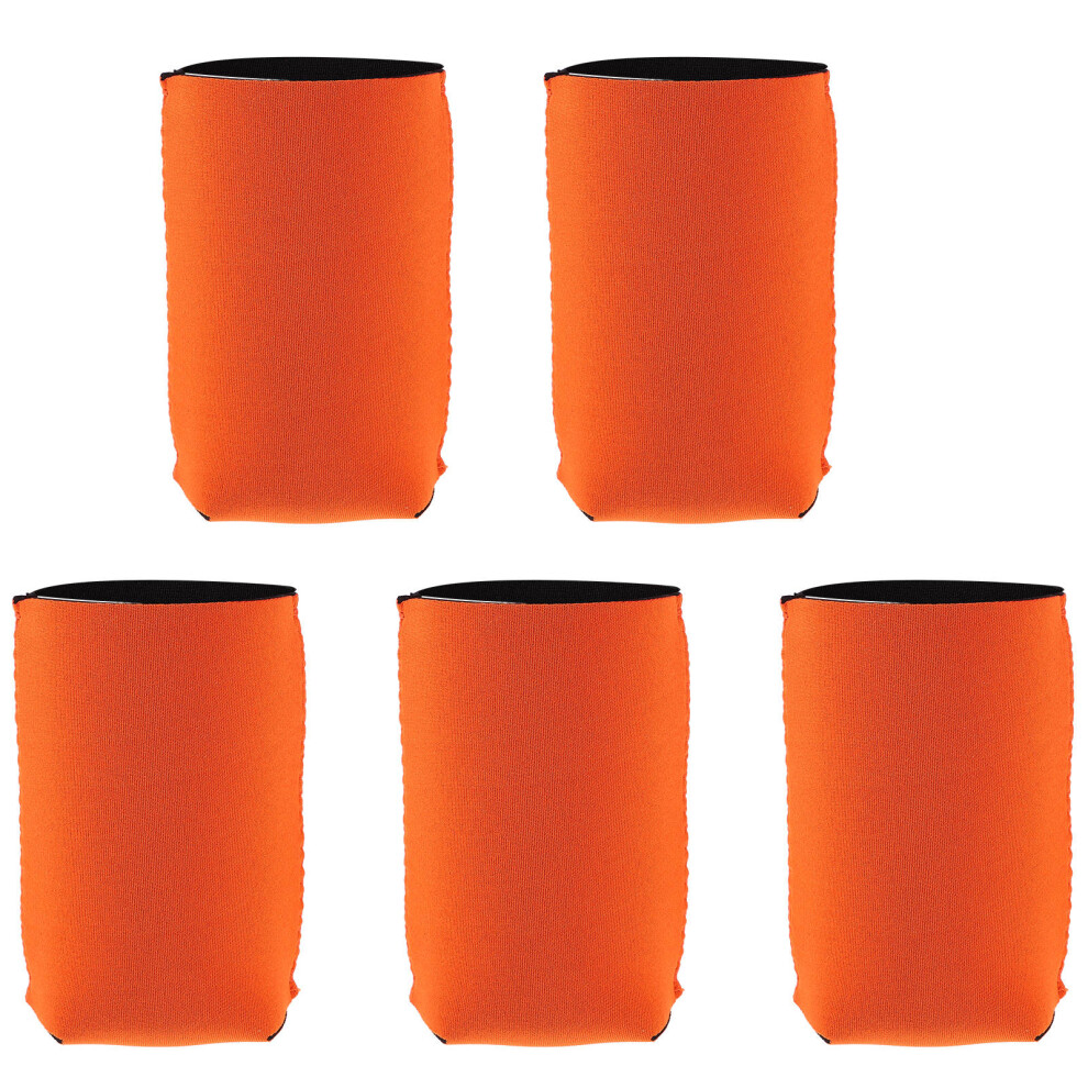 5pcs Insulated Neoprene Can Cooler Sleeves Orange