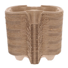 50pcs Cup Carrier Khaki Paper Pulp For Coffee Shops Picnics