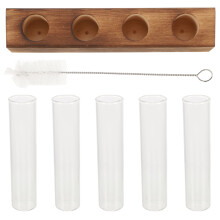 1Set Hydroponische Glasplant Terrarium Met Standaard Lichtbruin