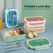 Modèle : Boîte à repas compartimentée en acier inoxydable 304, 213x145x75mm, bleu
