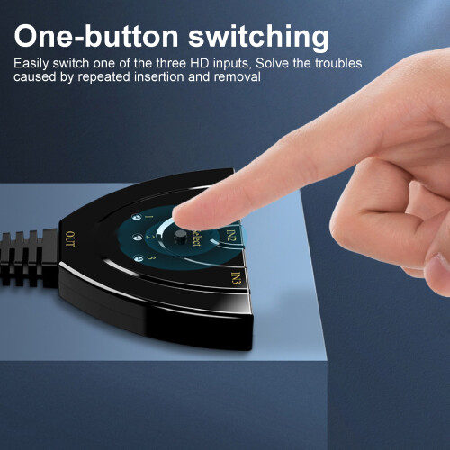 HDMI 4Kx2K Switch Hub 30Hz avec câble, couleur affichée 2