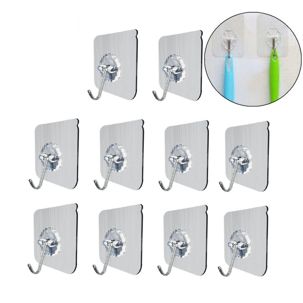20Pcs Clear Sticky Hangers Adhesive Hooks For Ceiling Bathroom Kitchen 3161621401908