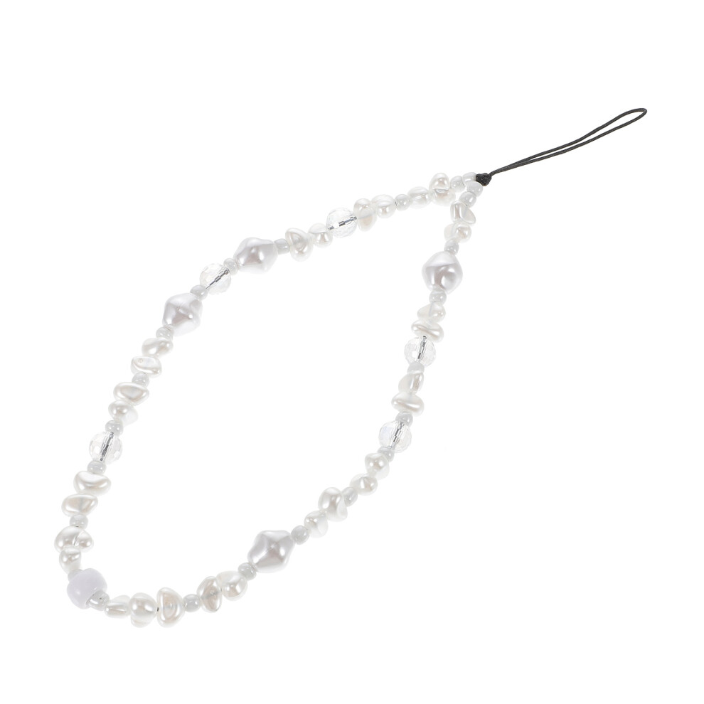Pyramidti Pearl Decor Beaded Charm -Lost Wrist Strap Lanyard 3161437855582