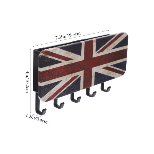 Adhesive Key Holder For Wall Hanging Rack Union Jack Office Hook 2