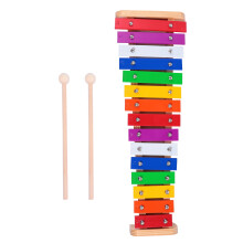 Natural Wooden Toddler Xylophone Multi-Colored Metal Bars Glockenspiel