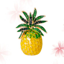 Raindrops Fashionable Pineapple Brooch Yellow Elegant For Any Occasion