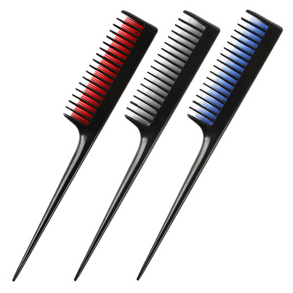 Iplusmile Unisex 3Pcs Tip Tail Combs Handle Combs Tip Tail Combs Plastic Hair Combs