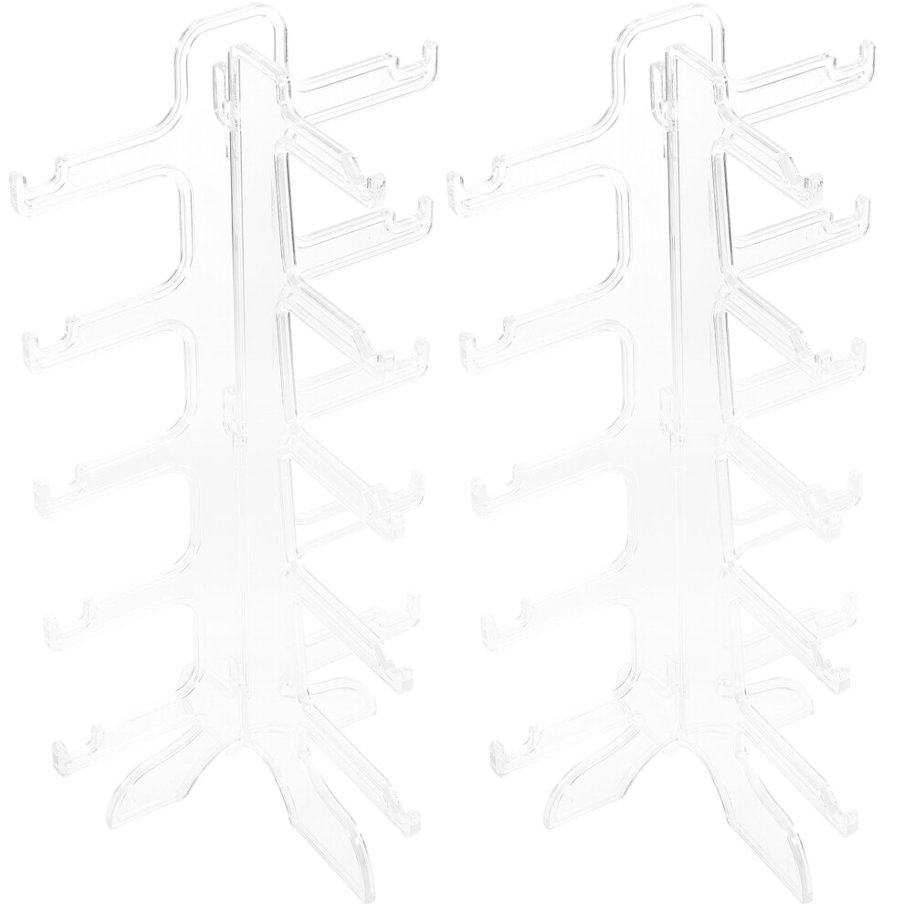 Iplusmile Clear Sunglasses Rack Holder (2Pcs) - Plastic Eyewear Stand