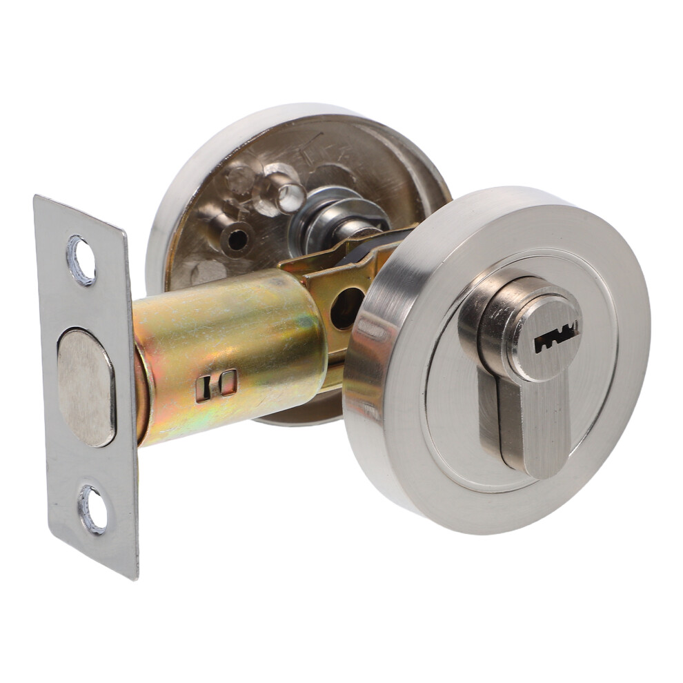 Keyed Cylinder Lock Deadbolt Door Circular Travel Office High Security 3161621452238