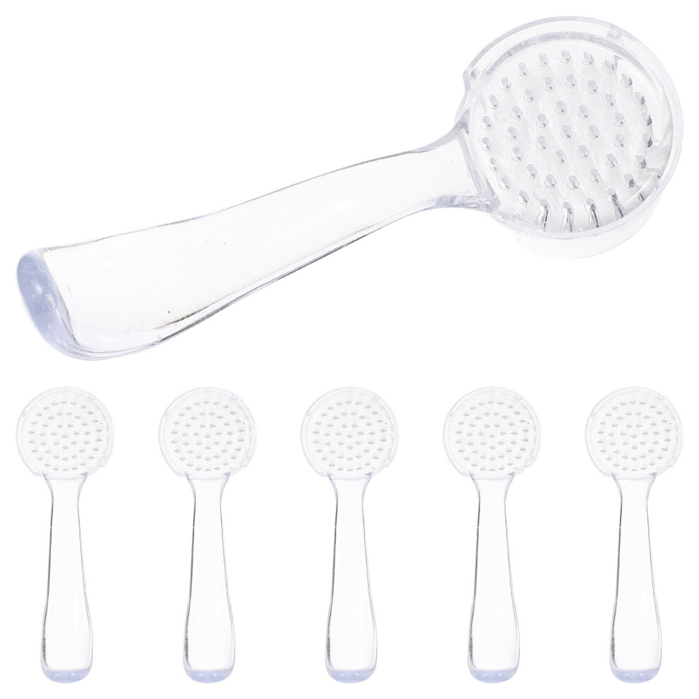 Vaguelly 6Pcs Durable Transparent Nail Dust Cleaning Brushes Manicure Tool