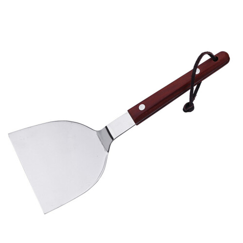 1Stk Robuste Pizza Mit Bequemem Holzgriff Silber