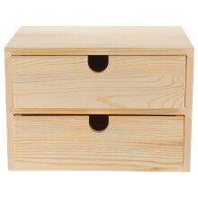 Storage Box Wooden Organizer Box Natural Wood Color 1 Piece