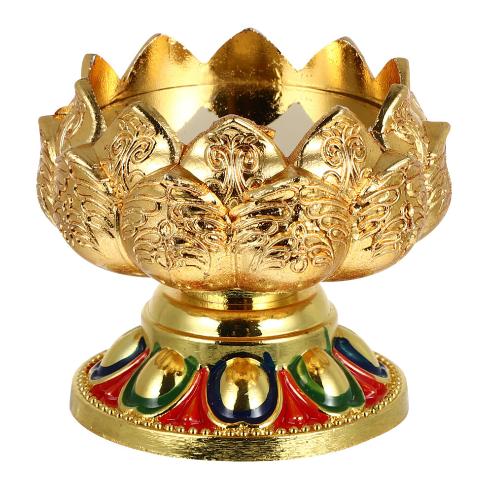 Lotus Ghee Candle Holder Vintage Lamp Holder Alloy-image-OPC-PK8B75T-NEW