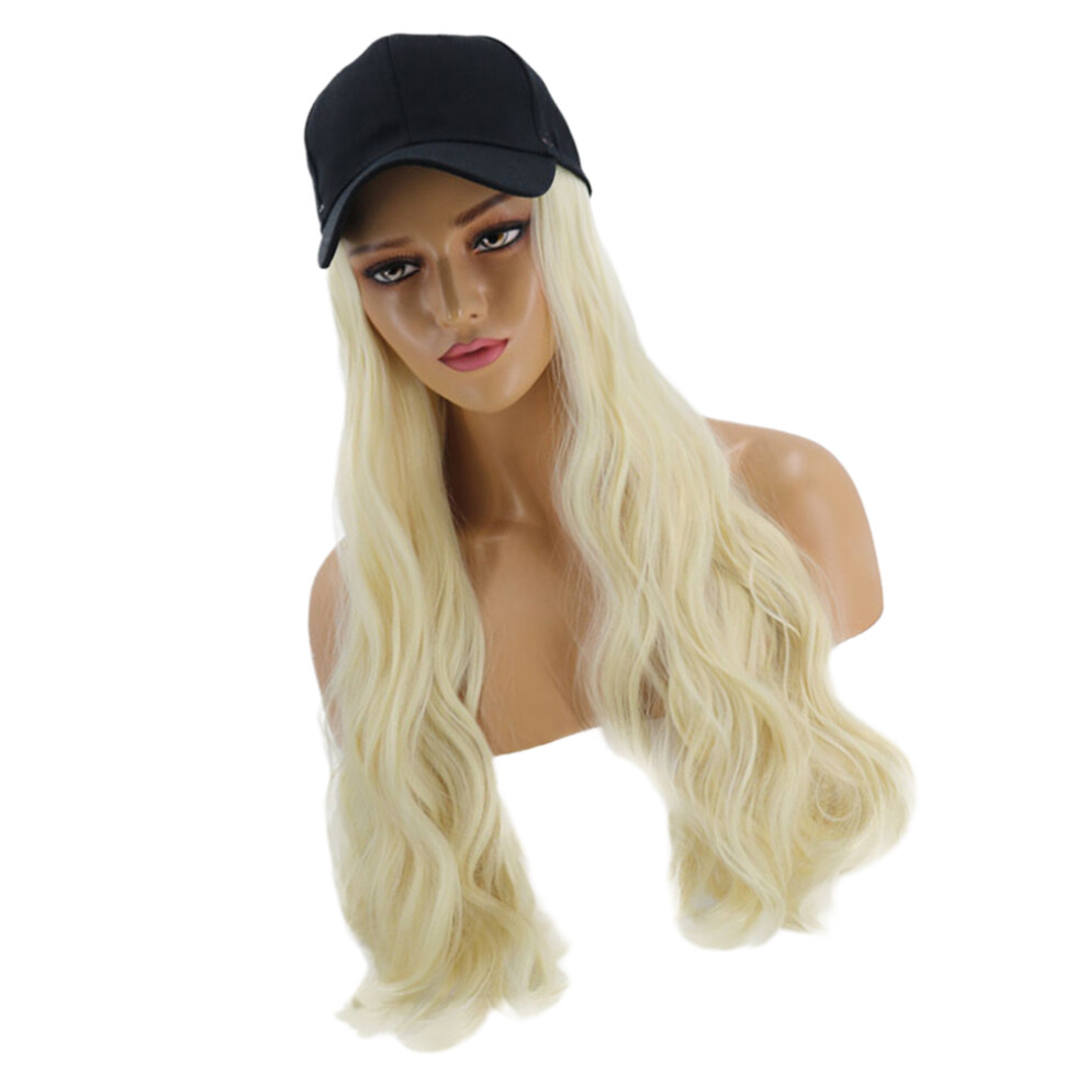 Vaguelly Unisex Light/Golden Synthetic Wigs Wig Hat Hairpiece For Women 1Pack