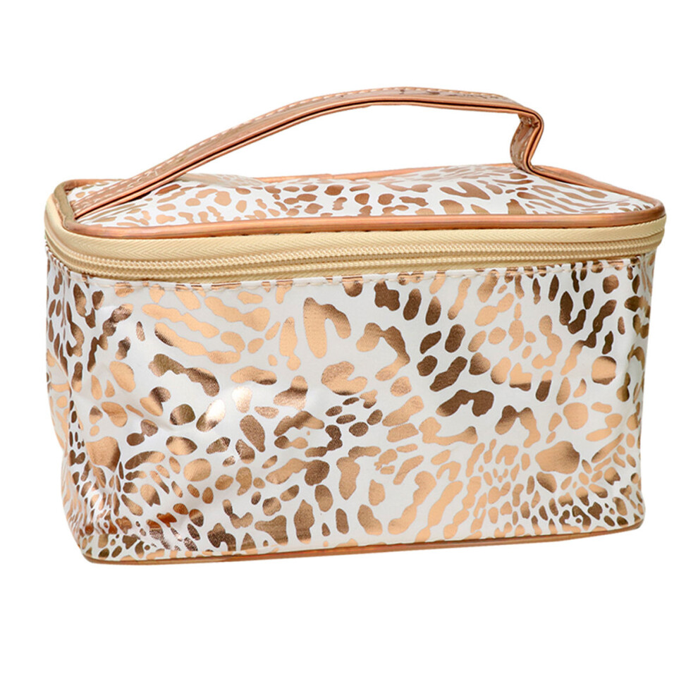 Vaguelly Leopard Print Cosmetic Storage Bag Miss Women Zipper Makeup Container