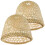 2 Pcs Decor Table Lamps Bamboo Lampshade Lightweight Ceiling 1