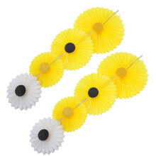 8 Pcs Sunflower Decoration Birthday Paper Fan Honeycomb Decorations