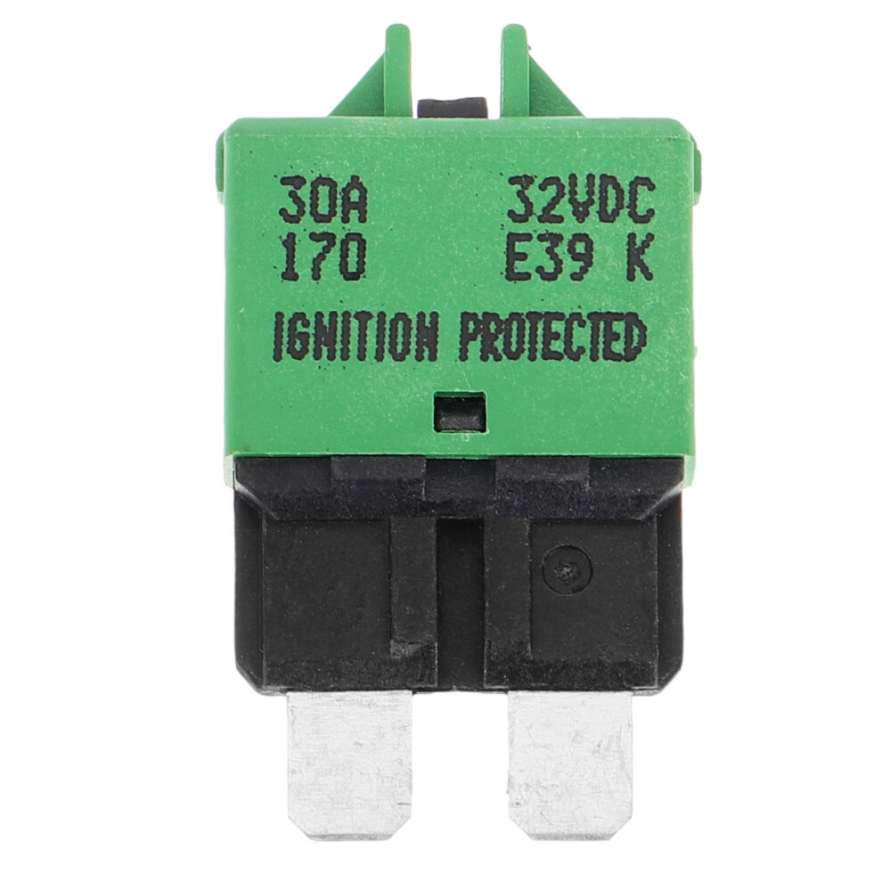 30A 28V Dc Circuit Breaker Trip Standard Fuse Manual Reset (Green) 3161621435385