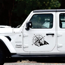 Car Sticker Mountain Compass Graphics, 3d Car Hood Auto Body Side Door Vinyl Waterproof Sticker, 48 * 34cm