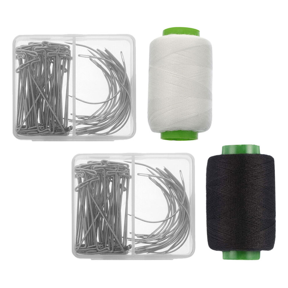 Totority Unisex 2 Sets Beads Threading Wig Needle Wig Making 7X6cm