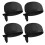4pcs Black Restaurant Cook Hat Easy Clean Durable Cooking Caps 1