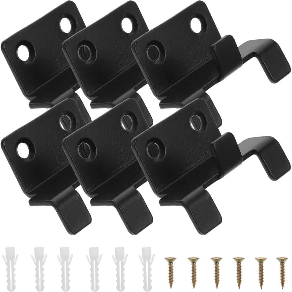 6 Sets Mirror Hanging Hardware Strips Display Shelves Black 3161621469137