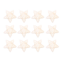 Worgeous  12 Pcs Rattan Star For 4th Of July Balls Wedding Bride White