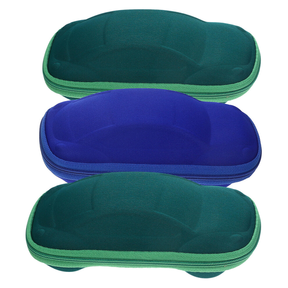 Ohphcall 3Pcs Fiber Zipper Box Baby Eyeglasses Box Eyewear Holder Glasses