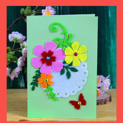 4 Pcs Kids Card Making Kit Handmade Greeting Folded Matching Envelope 1