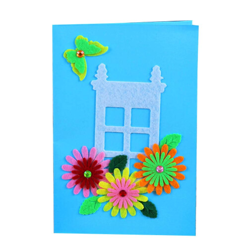 4 Pcs Kids Card Making Kit Handmade Greeting Folded Matching Envelope