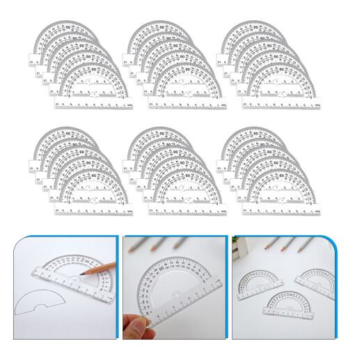 30 Pcs Rolling Circle Protractor Transparent Portable Student 1