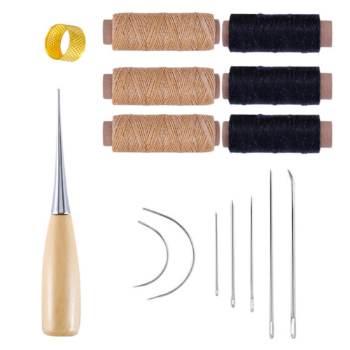 Sewing Awl Needles Sewing Needles Kit Wax Wire 1 Set 2