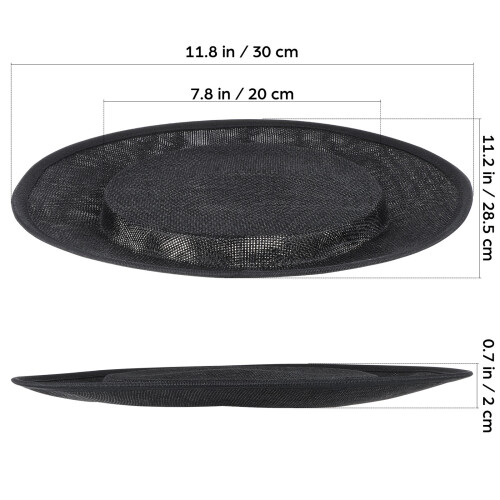 Round Fascinator Hat Base Hat Bottom Black 1pack 1