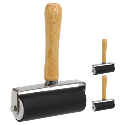 Rubber Ink Paint Roller Black 3pcs