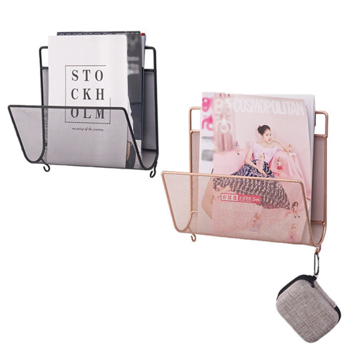 Wall-Mounted Newspaper Shelf Book Rack Display Storage Holder Racks 1