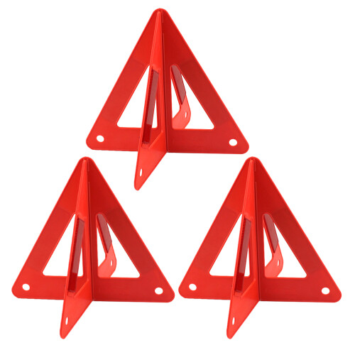 Car Warning Signs Triangle Warning Signs Orange Pvc 3pack 2