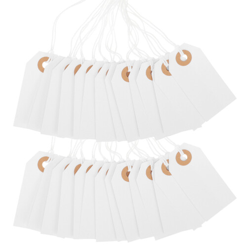 Mlins White Paper Price Tags With String For Gift 200pcs