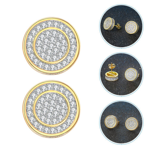 Men Earrings Jewelry Ear Studs Multi 1 Pair 2