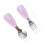 1 Set Baby Utensils Handle Spoon Fork Feed Training Tableware 2