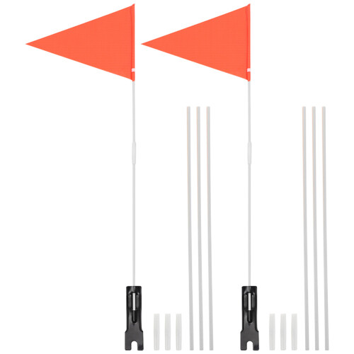 Bike Safety Flags 2 Sets  Orange Warning Flags 2