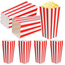 15pcs Popcorn Bowls Retro Style Striped For Home Cinema