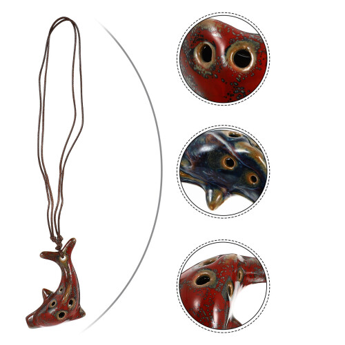 Night Ocarina Dolphin Shaped Ceramic 1set 2