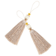 2St Beige DIY Kwastjes Polyester Voor Gordijn En Tas Decoratie