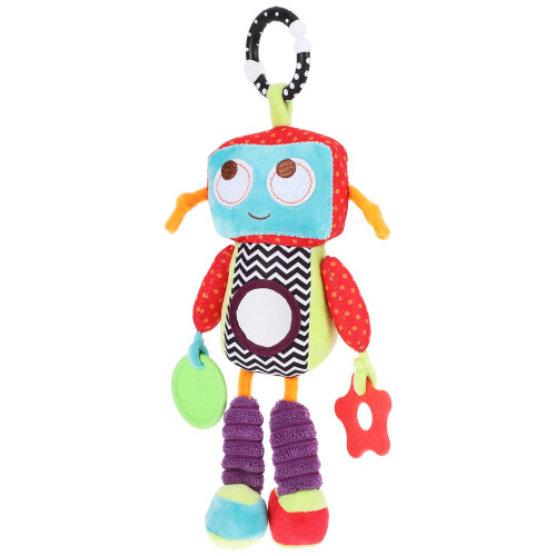 Robot Stuffed Hanging Toy Stroller Crib Swing With Molar Rod 2